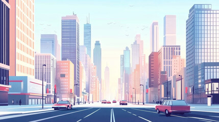 Modern urban architecture and streets