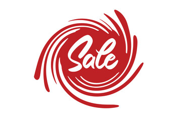 Obraz premium Sale Artistic Swirl Sign. Handwritten Script Font Calligraphy Vector Design. Elegant Bold Lettering. Retail Promotion. Store Banner Digital Illustration.