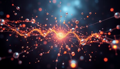 Futuristic Technology Background with Glowing Circuits and Digital Data Streams	