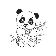 panda and bamboo © Ahasanur