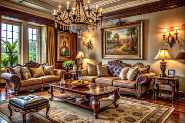 Fototapeta premium Elegant Traditional Living Room