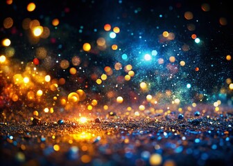 Fototapeta premium Stunning Glow Particles Abstract Background in Low Light | Futuristic Glittering Space Design