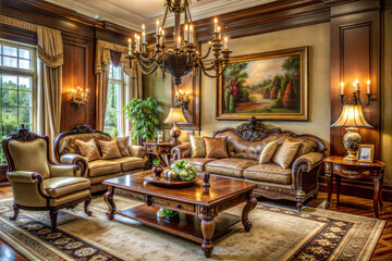 Fototapeta premium Elegant Traditional Living Room