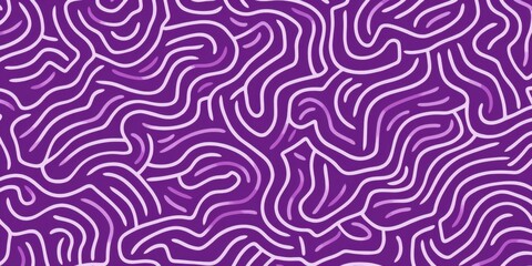 Fototapeta premium Intricate Purple Maze Pattern with Curved Lines for Textile Design
