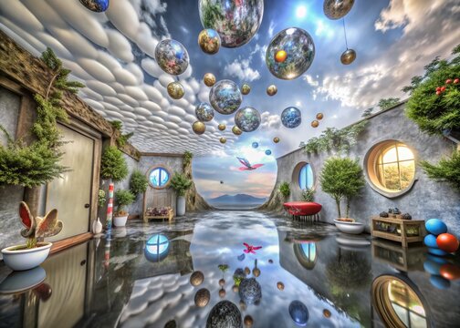 Surreal Backlash Backgrounds in Dreamlike Settings for Unique Stock Photography