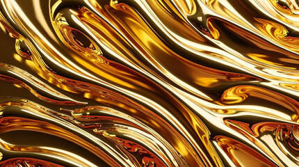 Mesmerizing flow of liquid gold, creating smooth, luxurious waves.