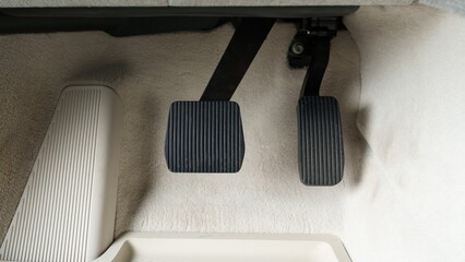 Pedals inside of a car