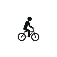 Fototapeta premium cyclist, pictogram of a human figure, stick man riding a bike, healthy lifestyle