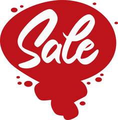 Sale Artistic Lettering Bubble Banner. Handwritten Script Font. Calligraphy-Inspired Design. Elegant Bold Lettering. Retail Promotion. Store Signage. Digital Illustration.