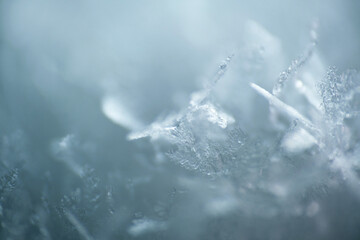 Macro shot of ice crystal pattern on surface