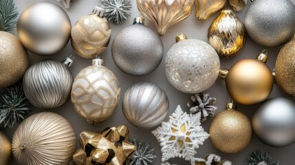 golden christmas balls