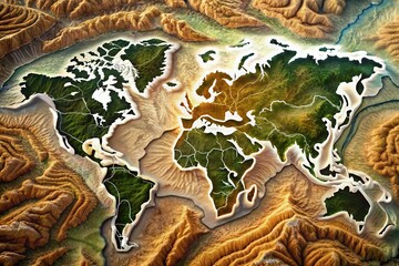 Naklejka premium Topographic Map Patterns for Social Media Stories - Contour Lines and Geographic Designs