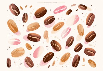 Obraz premium coffee beans floating
