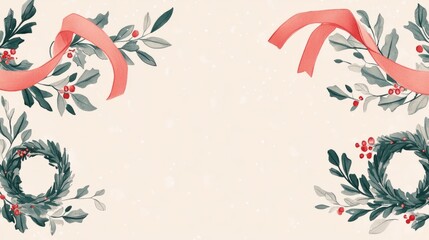Obraz premium vector art christmas background with soft colored ornaments. xmas wallpaper with space
