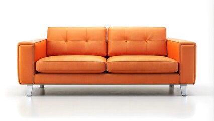 red sofa isolated on white