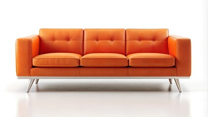 Fototapeta premium red sofa isolated on white