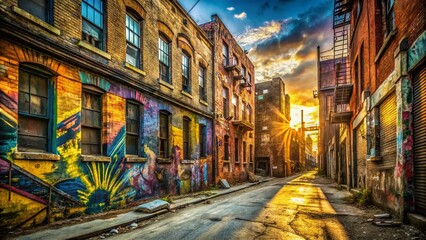 Fototapeta premium Urban Exploration Photography with Gold and Brown Backgrounds for Stunning Visuals and Aesthetic Appeal
