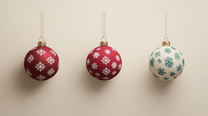 christmas background with red ball ornaments