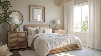 Fototapeta premium Cozy and Modern Bedroom with Natural Light