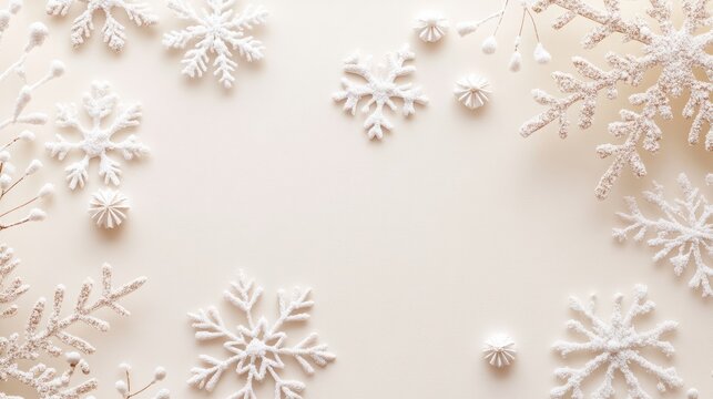 minimalistic and elegant backgorund with snowflakes