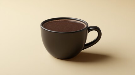a cup of coffee against brown background