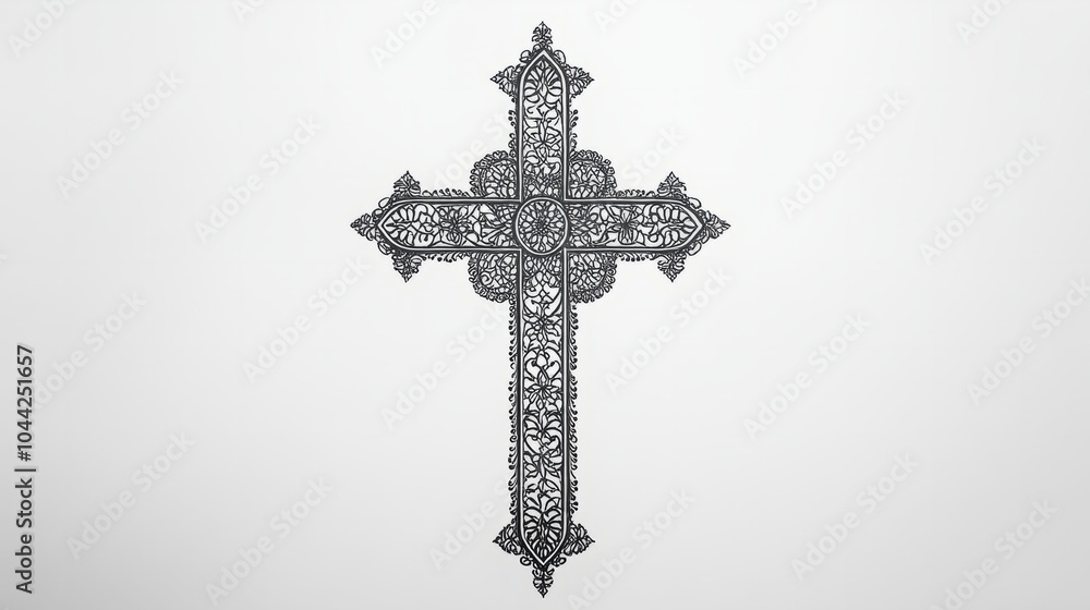 Poster abstract pattern black and white background with cross