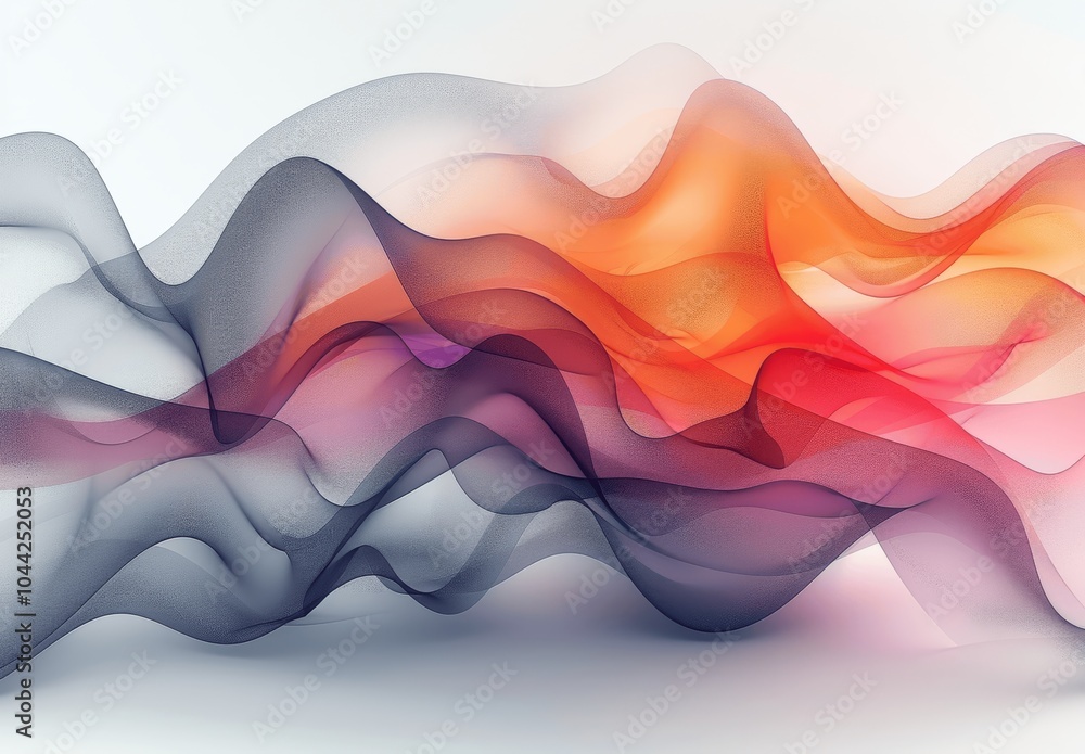 Aufkleber abstract wavy line vector background with gradient grey on white