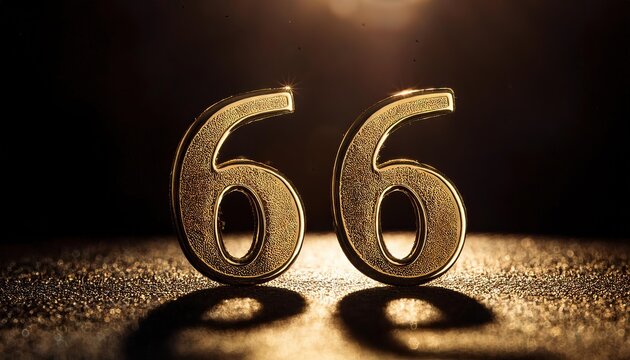 Golden Number 66 Symbolizing Luck and Prosperity