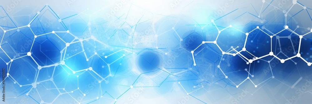 Poster abstract background featuring hexagons and connection lines for medical technology