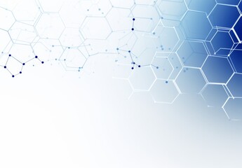 Obraz premium Abstract Background Featuring Hexagons and Connection Lines for Medical Technology