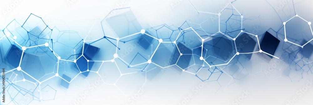 Poster abstract background featuring hexagons and connection lines for medical technology