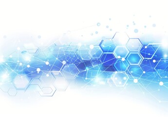 Obraz premium Abstract Background Featuring Hexagons and Connection Lines for Medical Technology