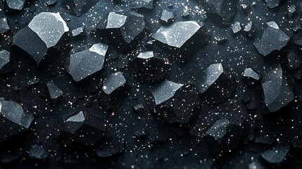 Black and White Glitter Scattered on Dark Surface