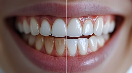 Detailed blog post on the effectiveness of teeth whitening, featuring comparison photos of teeth before with stains and after, showing a dramatic white transformation
