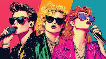 Pop Art Poster Festival And Party, Generative AI