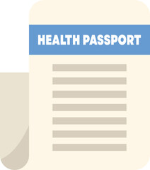 Health passport document confirming vaccination status with blue ribbon on top