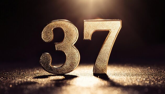 Glittering Metallic Number 37 on Display