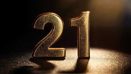 21st Birthday Celebration Gold Typography