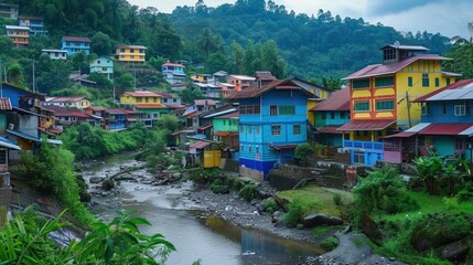 Fototapeta premium Colorful Houses by the River
