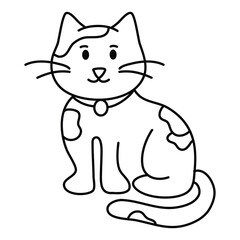 Obraz premium Cat cartoon coloring book or page for children