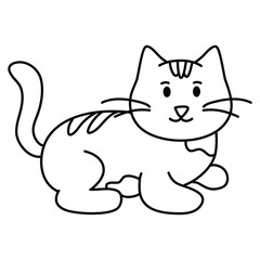 Cat Coloring Page for Kids outline