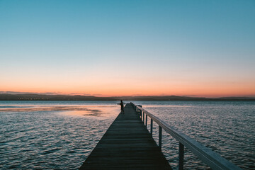 Obraz premium pier at sunset