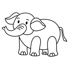 Coloring page of little Elephant for kids