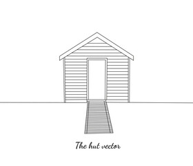 vector hand drawn the hut line art  illustration. coloring  page for kids and children.