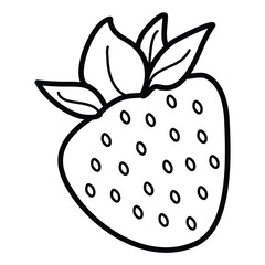 strawberry illustration fruit for coloring book