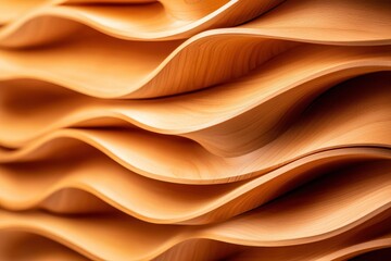 Obraz premium Abstract wavy wood pattern with warm tones, ideal for design backgrounds.