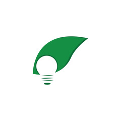 Leaf concept lamp vector logo