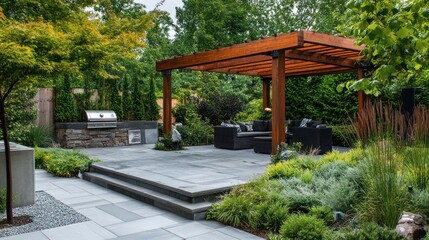 Modern Backyard Oasis with Pergola