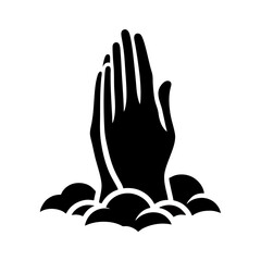 Obraz premium Hand praying logo icon design illustration