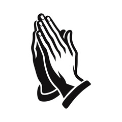 Hand praying logo icon design illustration